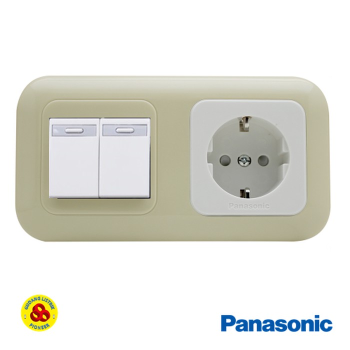 Panasonic Stop Kontak 1G + Saklar Seri 5531 WEJP11212F Pastel Cream