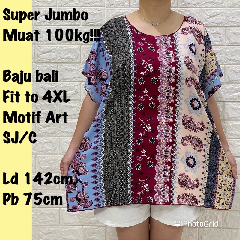 BAJU BLUS SUPER JUMBO MOTIF FIT TO 4XL SJ/C MUAT 100KG!