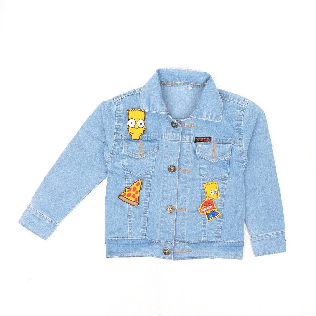 ORIGINAL JAKET ANAK PEREMPUAN LAKI LAKI JAKET JEANS ANAK BAYI BORDIR SIMPSOONS REAL PICT