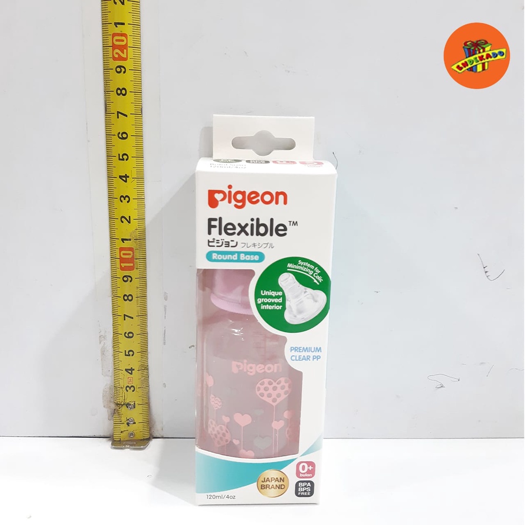 PIGEON FLEXIBLE PP ROUND BASE 120ml - Botol Susu 120ml