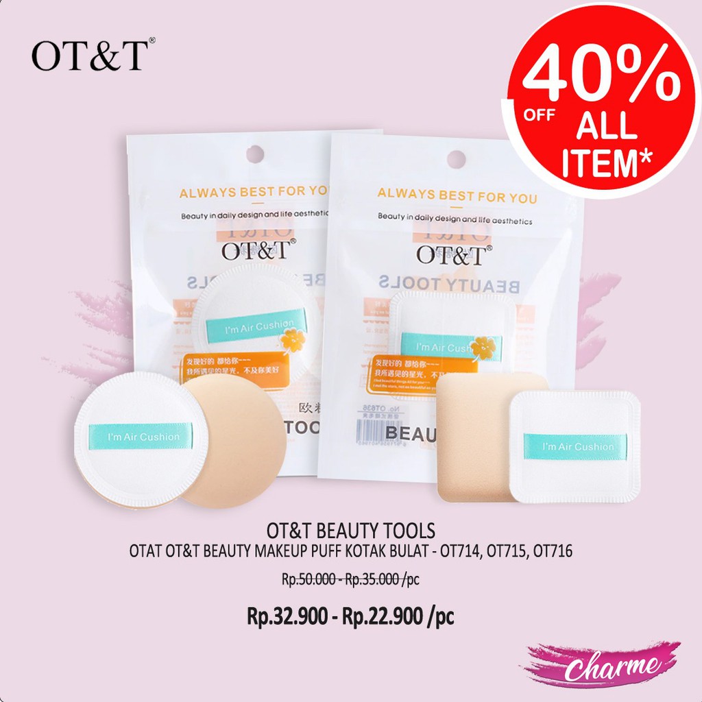 READY OTAT OT&amp;T Beauty Puff Super Soft/Round/Square Sponge Spons OT714 715 716
