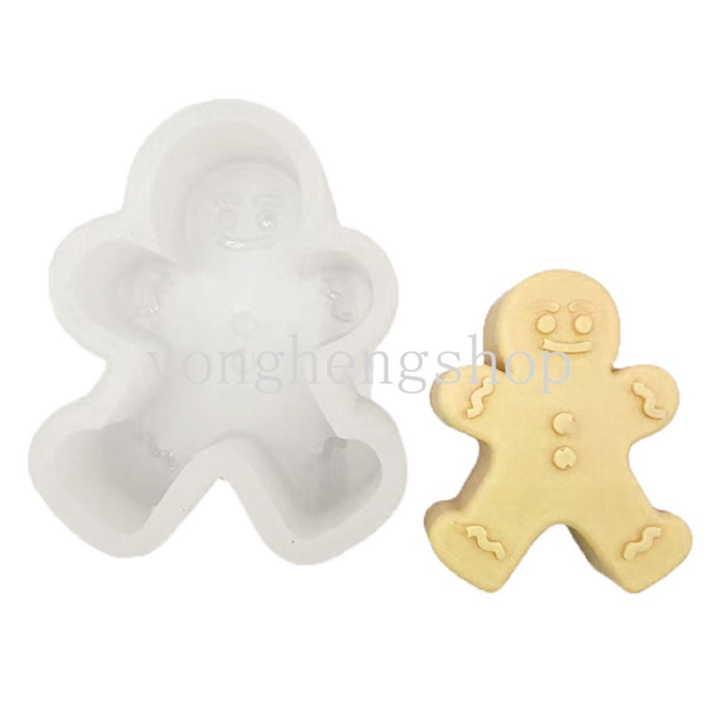 Cetakan Kue / Coklat / Lilin Aromaterapi Bentuk Gingerbread Man Bahan Silikon