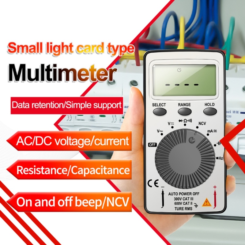 Multimeter Digital 1999 Hitungan Dengan Layar LCD Tanpa Kontak Deteksi Tegangan Otomatis