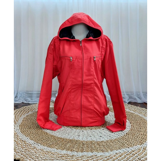 Jaket parasut WATERPROOF JUMBO(5L=XXXL)/ld 120 cm-Red