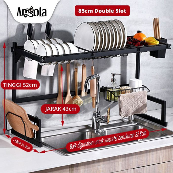 ANG062 Angola Rak Piring Wastafel G01/G05 Stainless Rak Dapur