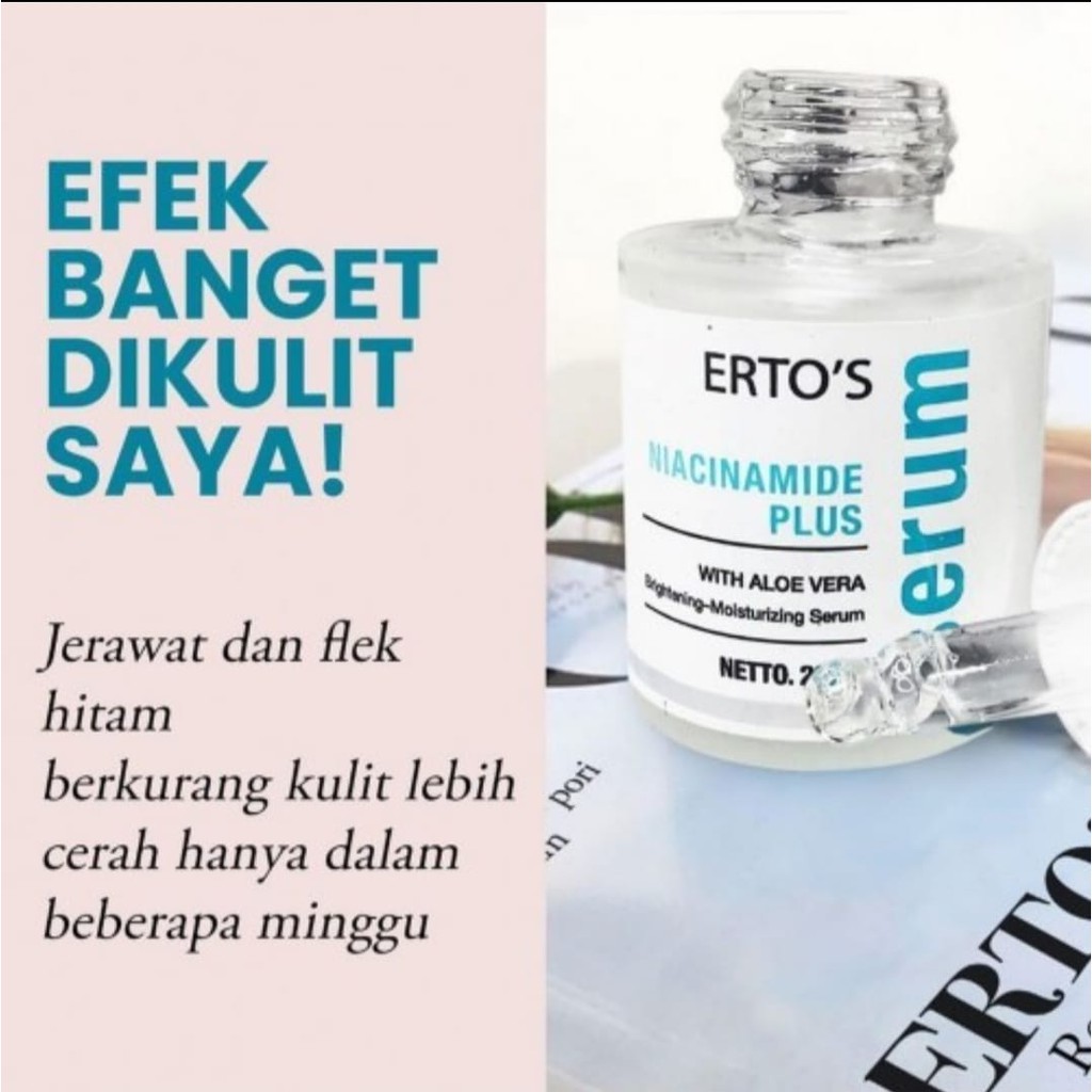 ERTOS SERUM WAJAH NIACINAMIDE PLUS WITH ALOE VERA MENCERAHKAN PENGHILANG JERAWAT NODA FLEK HITAM