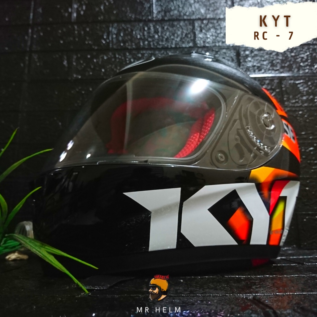 HELM KYT RC7 / SEVEN FULLFACE BLACK ORANGE ( MR HELM )