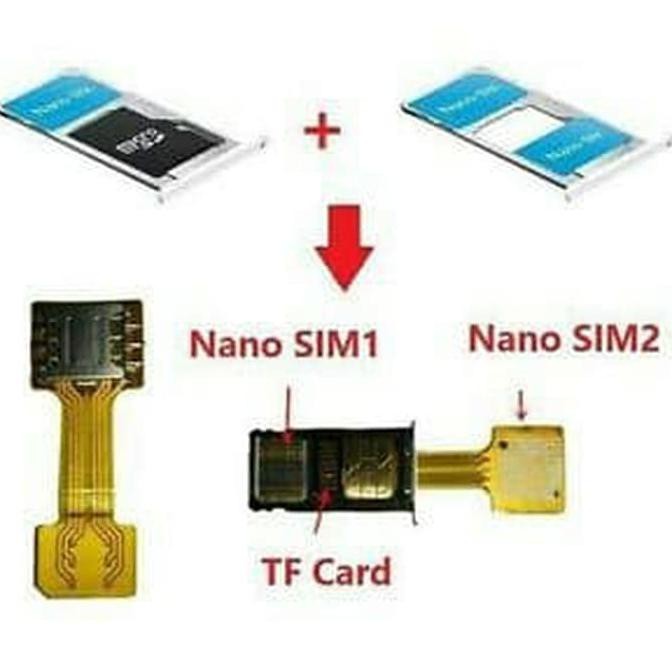 Hybrid SIM Card Converter to Nano SIM Card Konektor Flexible Kartu SIM