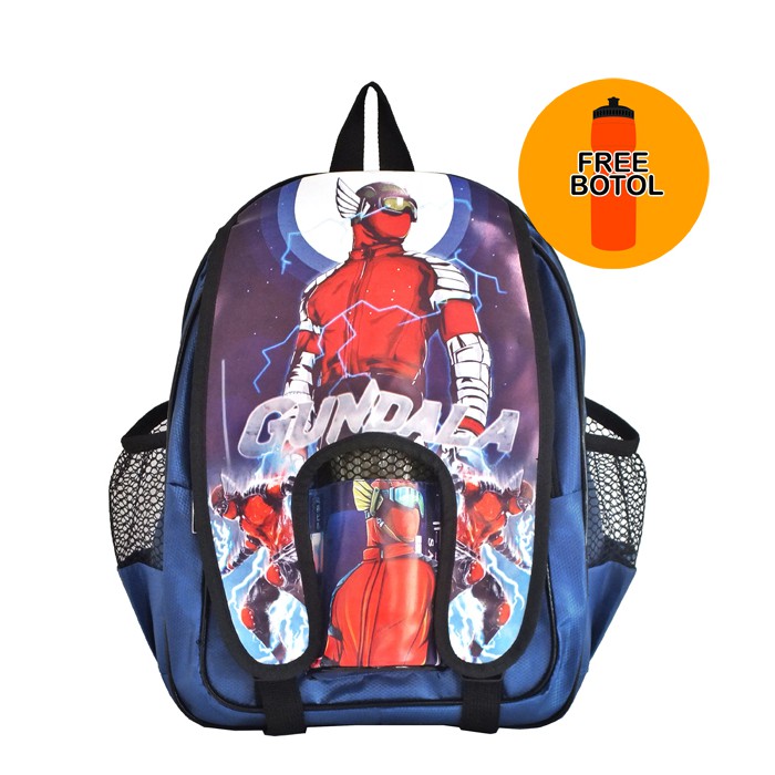 TAS RANSEL ANAK LAKI LAKI FREE BOTOL KARAKTER GUNDALA 8430