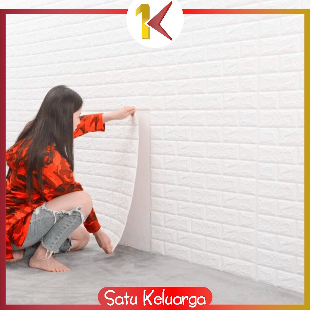 SK-C55-58 Wallpaper Dinding 3D Wall Sticker Foam Batu Bata