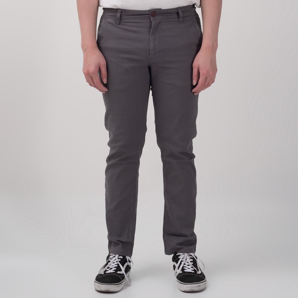 Benhill Celana Pria Panjang Chino Pants Slim Fit Katun Stretch Grey 136-137-226