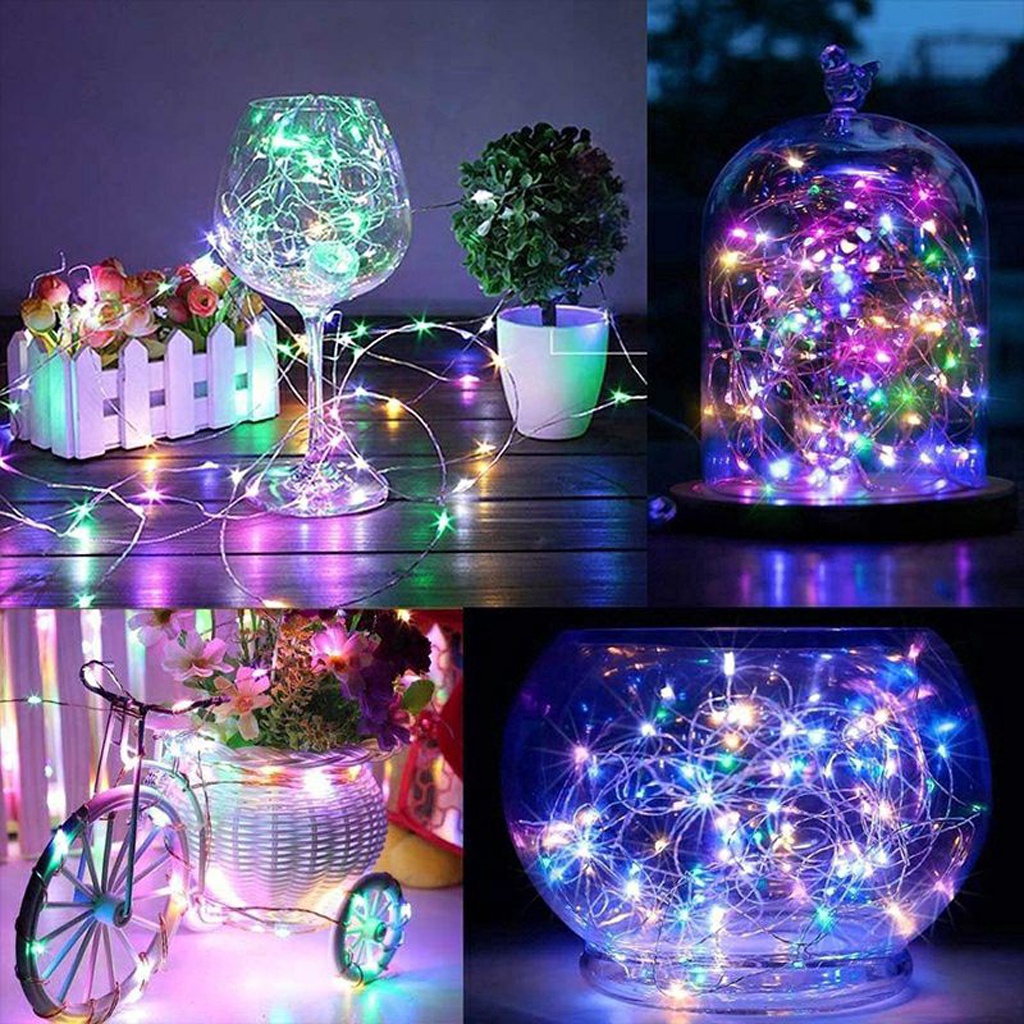 BRGUNIK Lampu Tumblr Kawat Mini 1 2 3 5 Meter Lampu Hias Dekorasi Gift Box Bucket Bunga Balon Fairy Light Led Murah Import E015 016