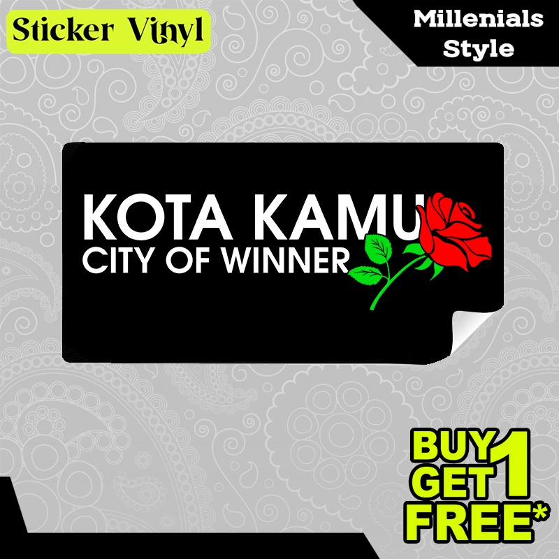 

Stiker Sticker Kota Kamu City of Winner Tulisan Kalimat Keren dan Inspiratif Aesthetic Bahan Vinyl Satuan Anti Air