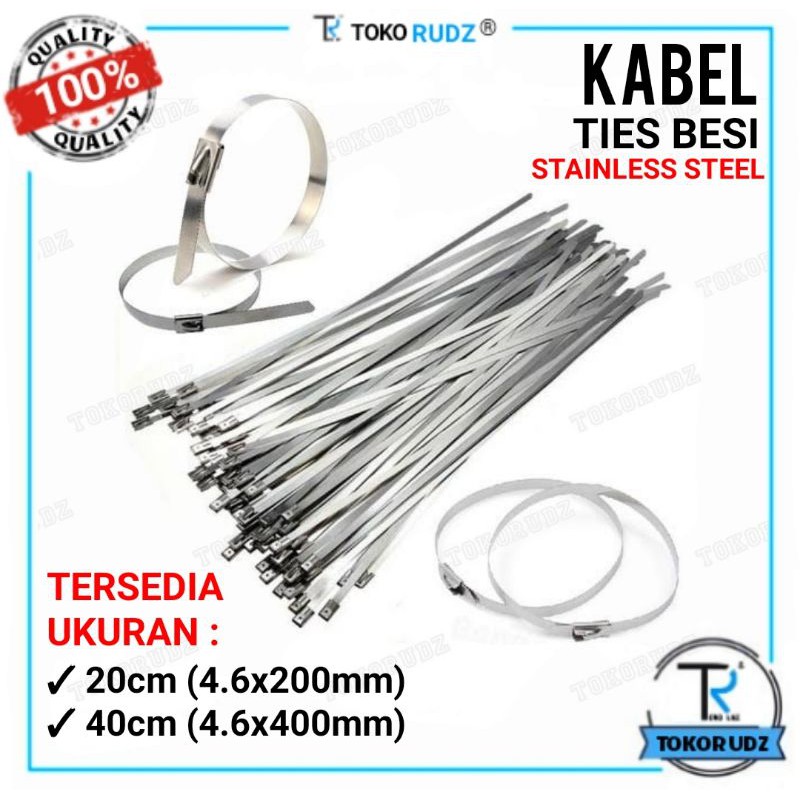 Kabel Ties Tis Tie Tali Besi Stainless Steel Pengikat Pipa Knalpot Klem