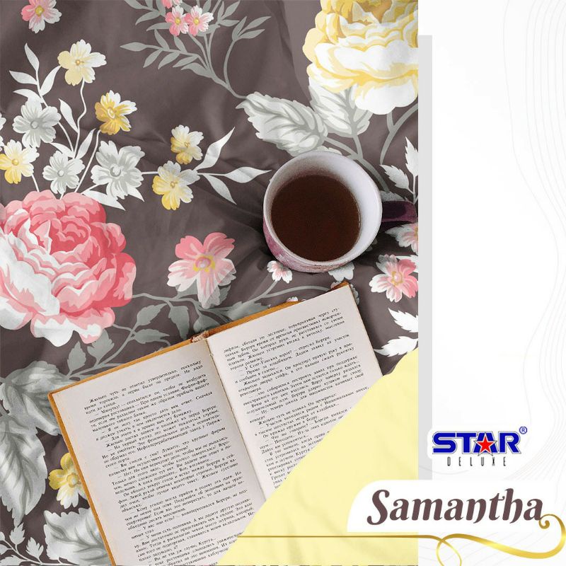 Samantha Colorful | Kain Ecer Katun CVC Star per 0.5 meter | kain sprei - piyama - dekor - mukena