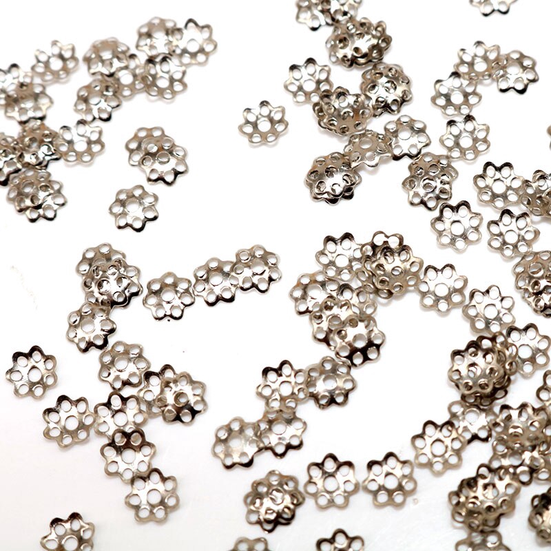 Wholesale 6mm 1000pcs Metal Vintage Silver Plated Bead Caps Gold Flower petal End Spacer Beads Caps Charms For Jewelry Making