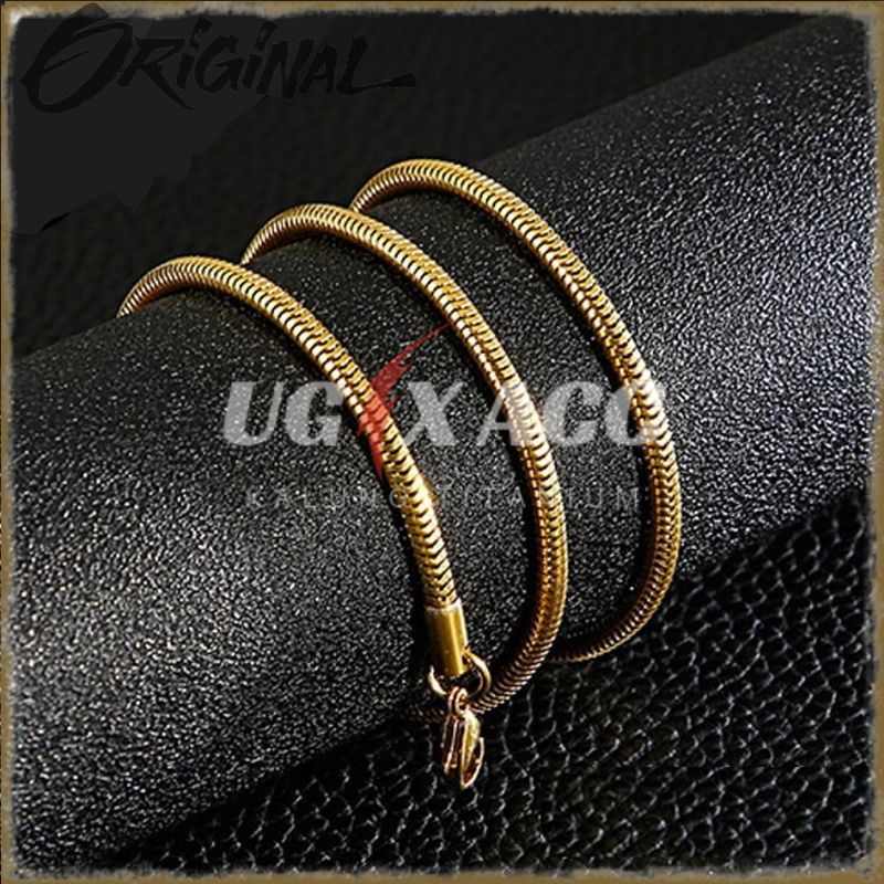 Kalung Titanium Pria Gold Anti Karat Wanita Emas Model Bulat Kalung Monel Anti Karat Pria Wanita Cow