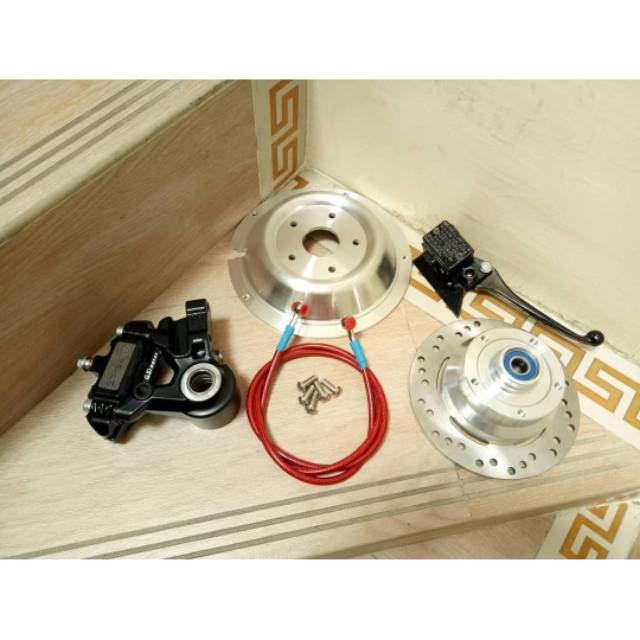 Cakram set vespa buatan garasi scooter model ufo untuk vespa px series fork 2 bukan grimeca temaca