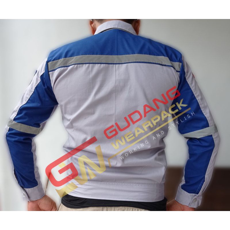 Gudang Wearpack - Baju Kerja Seragam Proyek Warna Abu Muda - Benhur