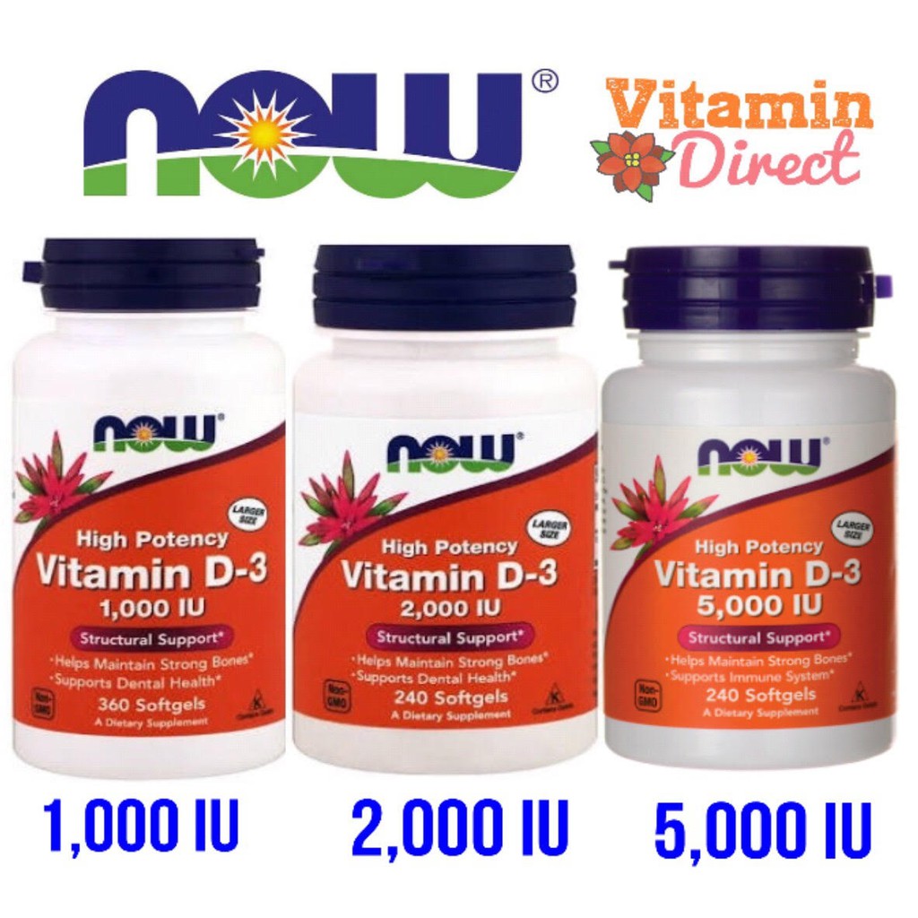 Now Foods Vitamin D3 1000 Iu 180 360 2000 Iu 120 240 5000 Iu 240