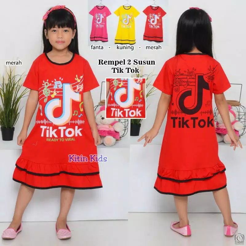 Daster Anak Rempel 2 Susun TikTok / Daster TikTok / Dresd TikTok / Setelan TikTok Anak