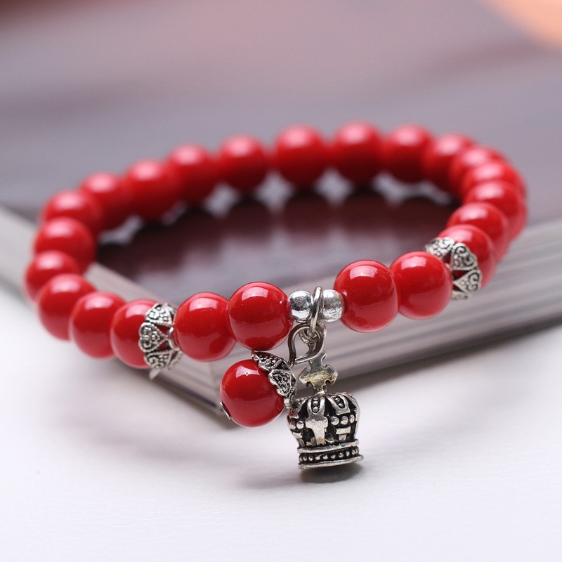 Aksesoris Gelang Beads Korea Charm Bracelet LW004 Red