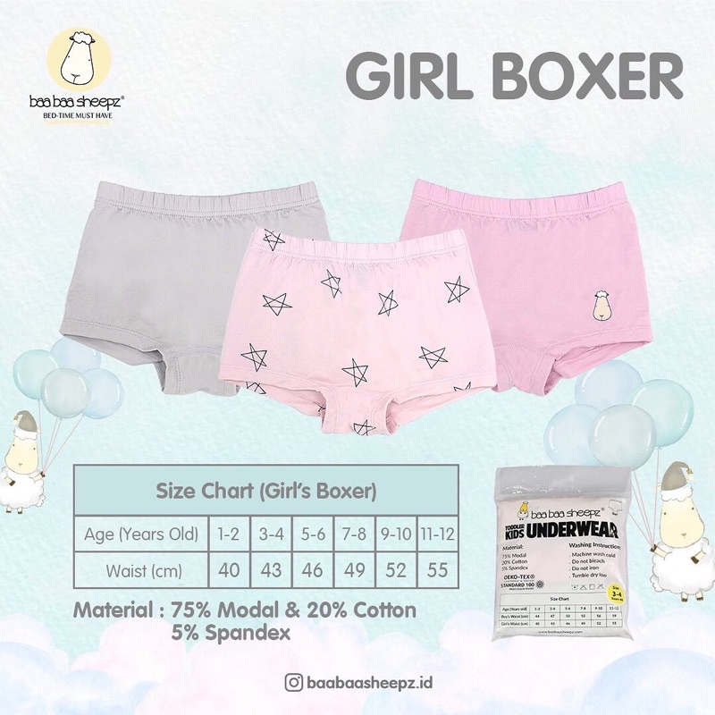 Baabaasheepz Kids Underwear Boy &amp; Girl / Celana Dalam Anak