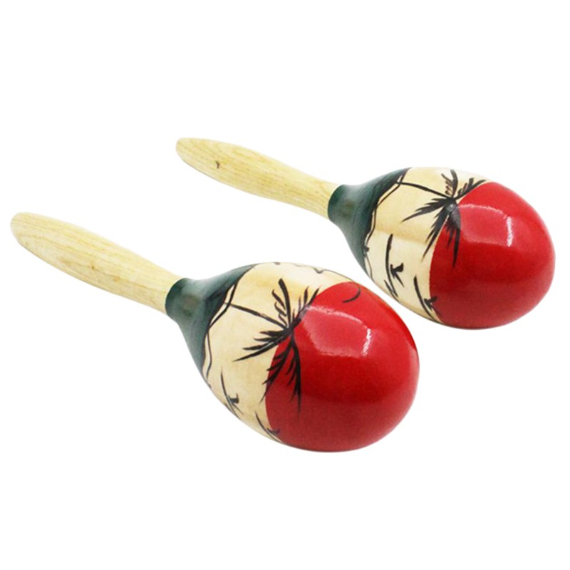 wooden baby maracas rattle