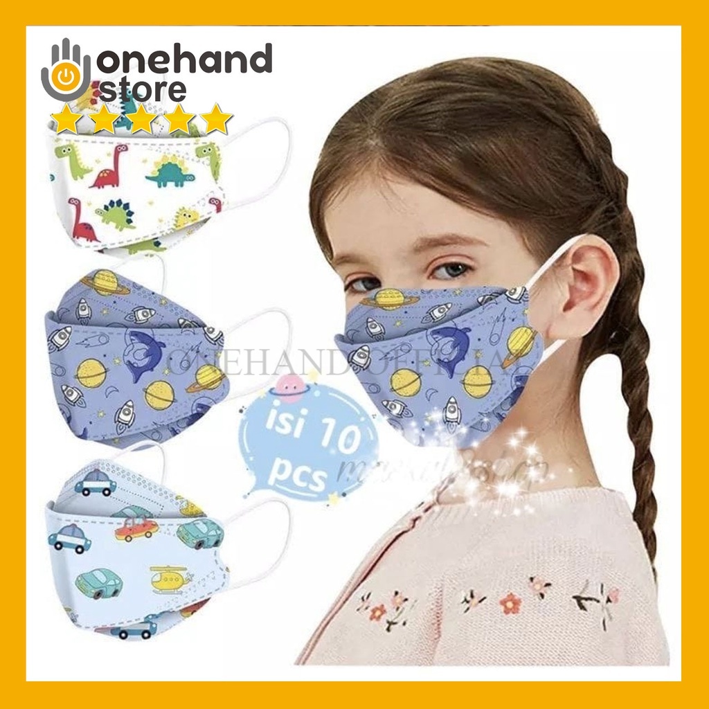 MASKER KF94 4PLY ANAK KARAKTER isi 10pcs - ONEHAND OFFICIAL