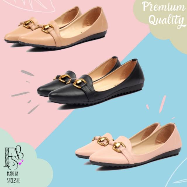  9 9 Super Sale Fsb Sepatu  Flat Shoes Wanita  Sol  Karet  