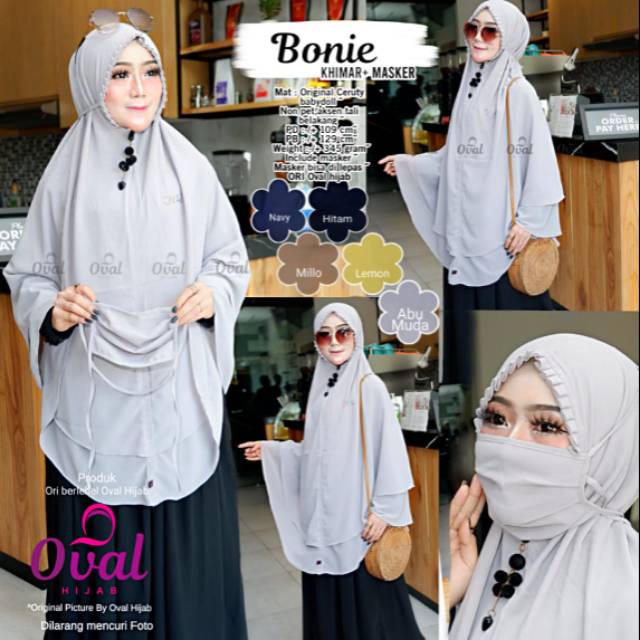 Bonie Khimar - Khimar - Khimar Syar'i - Hijab Syar'i - Khimar Ceruty - Original by Oval Hijab