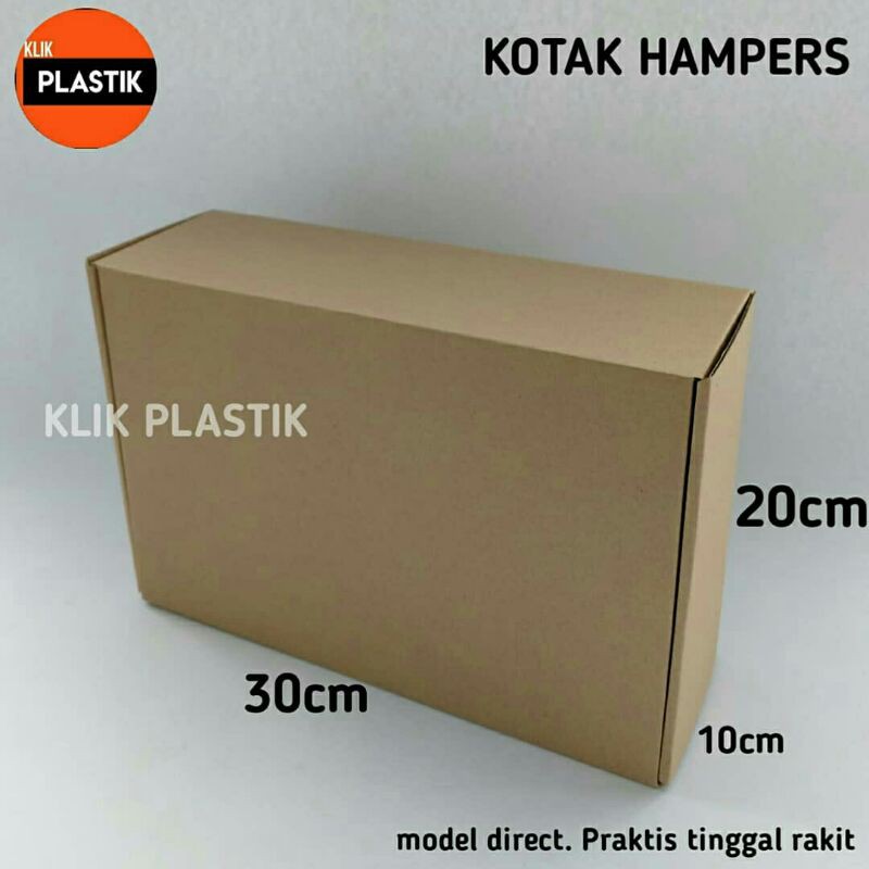 

isi 10 biji kardus 30x20x10 kotak kardus hampers baju box B30 dus dos corrugated