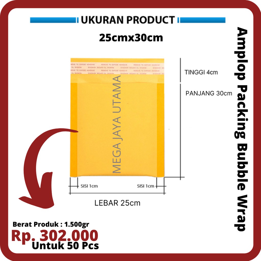 

Amplop Coklat Bubble Packing Craft Samson 25x30 cm