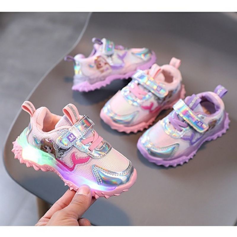 Sepatu LED Mermaid Berlampu Sepatu Sneaker Anak Perempuan PAUD TK