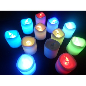 Lilin elektrik mini menyala 7 warna + baterai Grosir murah