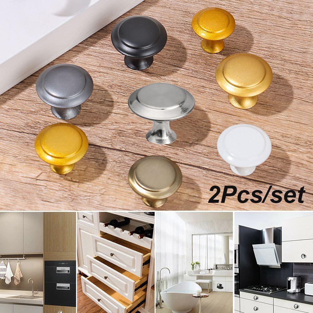 Chookyy 2pcs/lot Tarikan Lemari Fashion Hardware Dresser Bentuk Bulat Pegangan Pintu Lemari