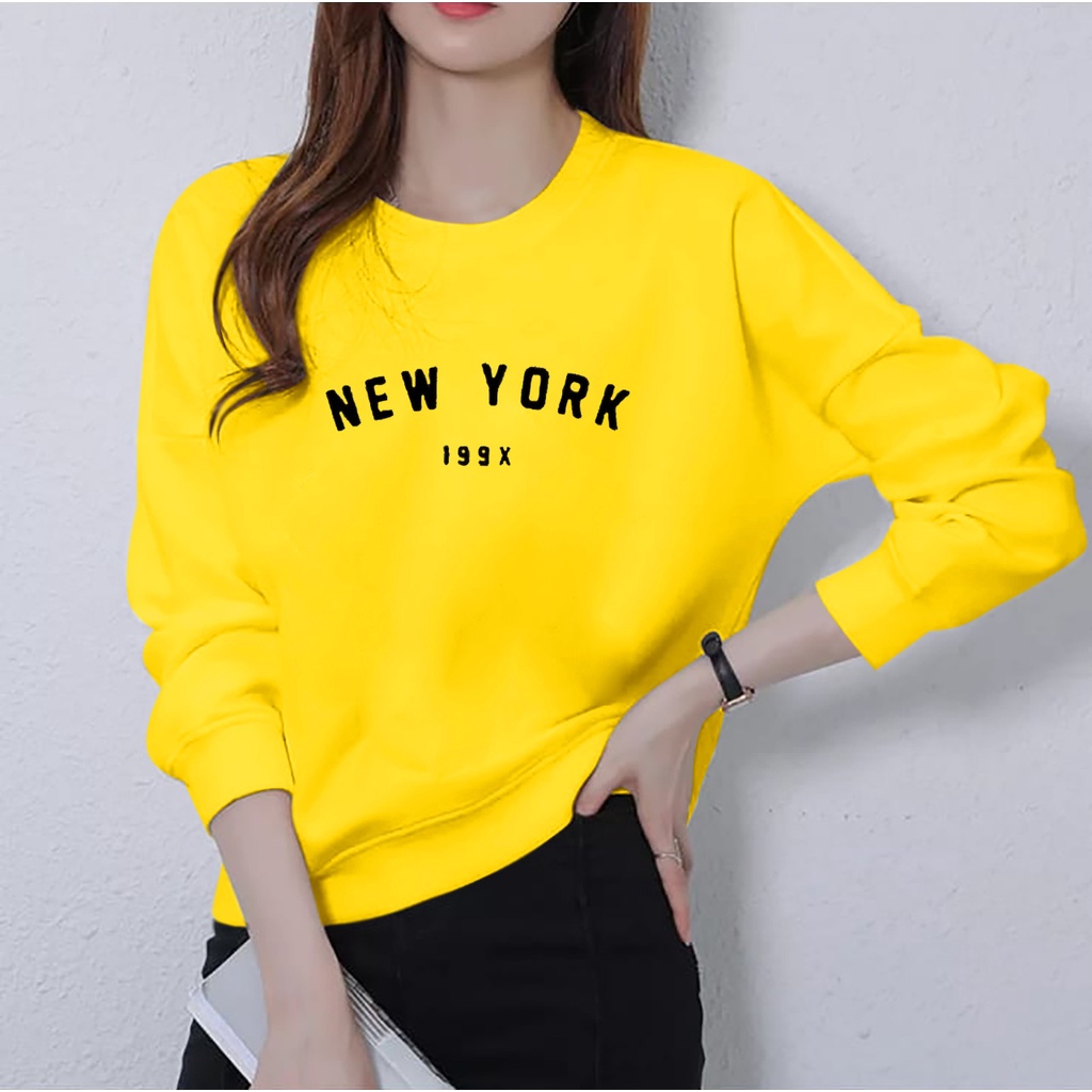 baju trendy NEW YORK wanita terbaru-kaos distro cewek lengan panjang keren kekinian-baju cewek kece terlaris