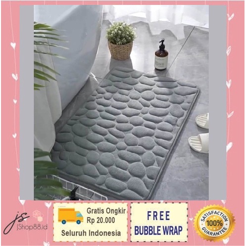 KESET KAKI KAMAR MANDI MOTIF BATU 60CM X 40CM ANTI SLIP