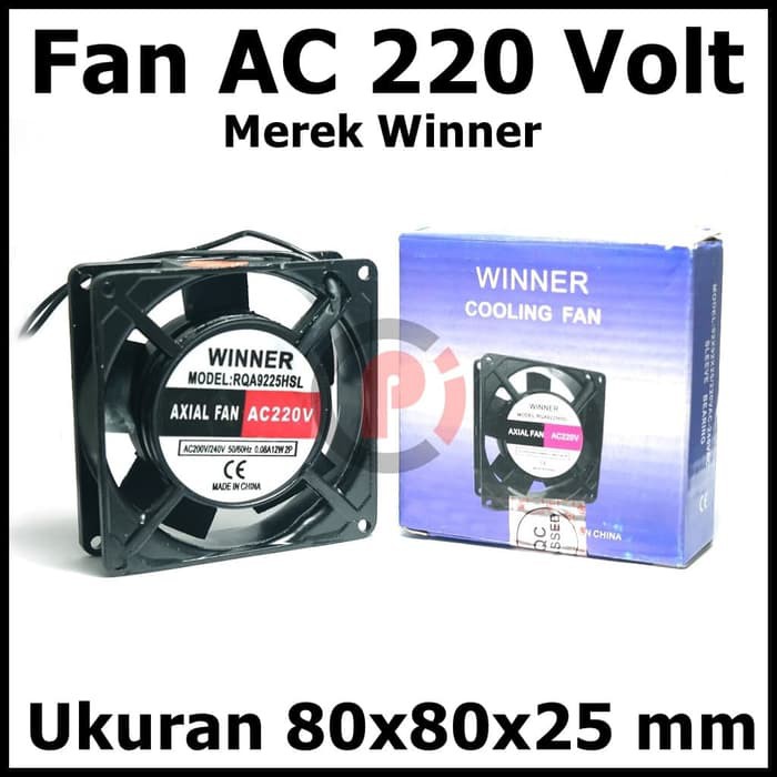 Kipas Fan AC 220 Volt Ukuran 9 cm Merek Winner 90x90x25 mm