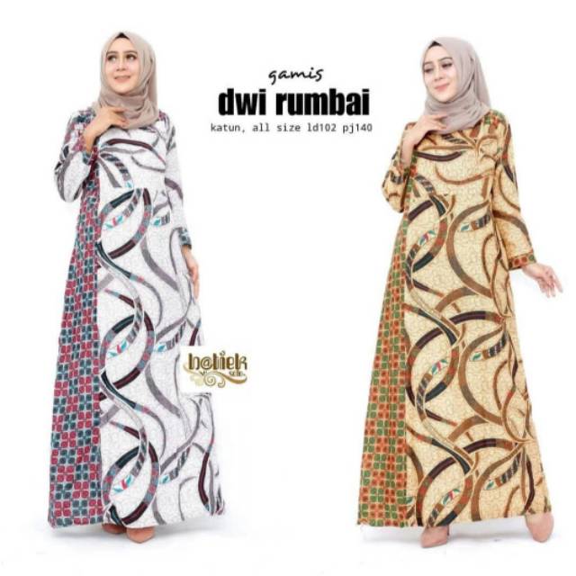 Gamis dwi rumbai seri 2warna allsize