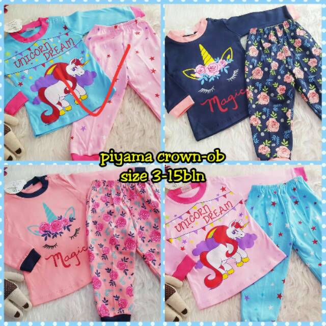 Setelan piyama unicorn