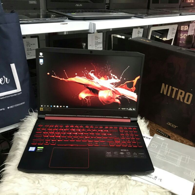 Laptop ACER NITRO 5 Seri AN515-54-729J (core i7 gen 9) Ram 12gb Ssd 512gb Hdd 1tb Dual VGA Nvidia GT