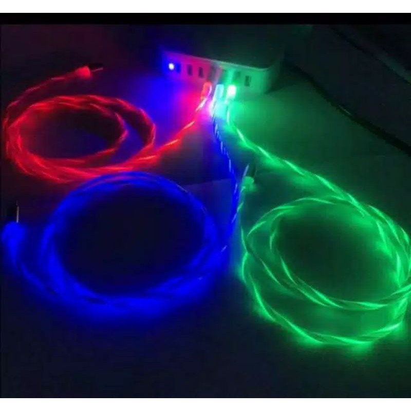 Kabel data LED metal magnetic Type-C, Micro, Lightning Berkualitas