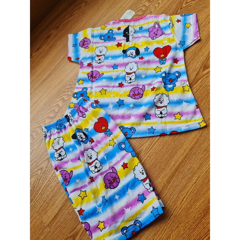 PIYAMA HOTPANT LINE BT21 RAINBOW/PIYAMA ANAK/BAJU TIDUR