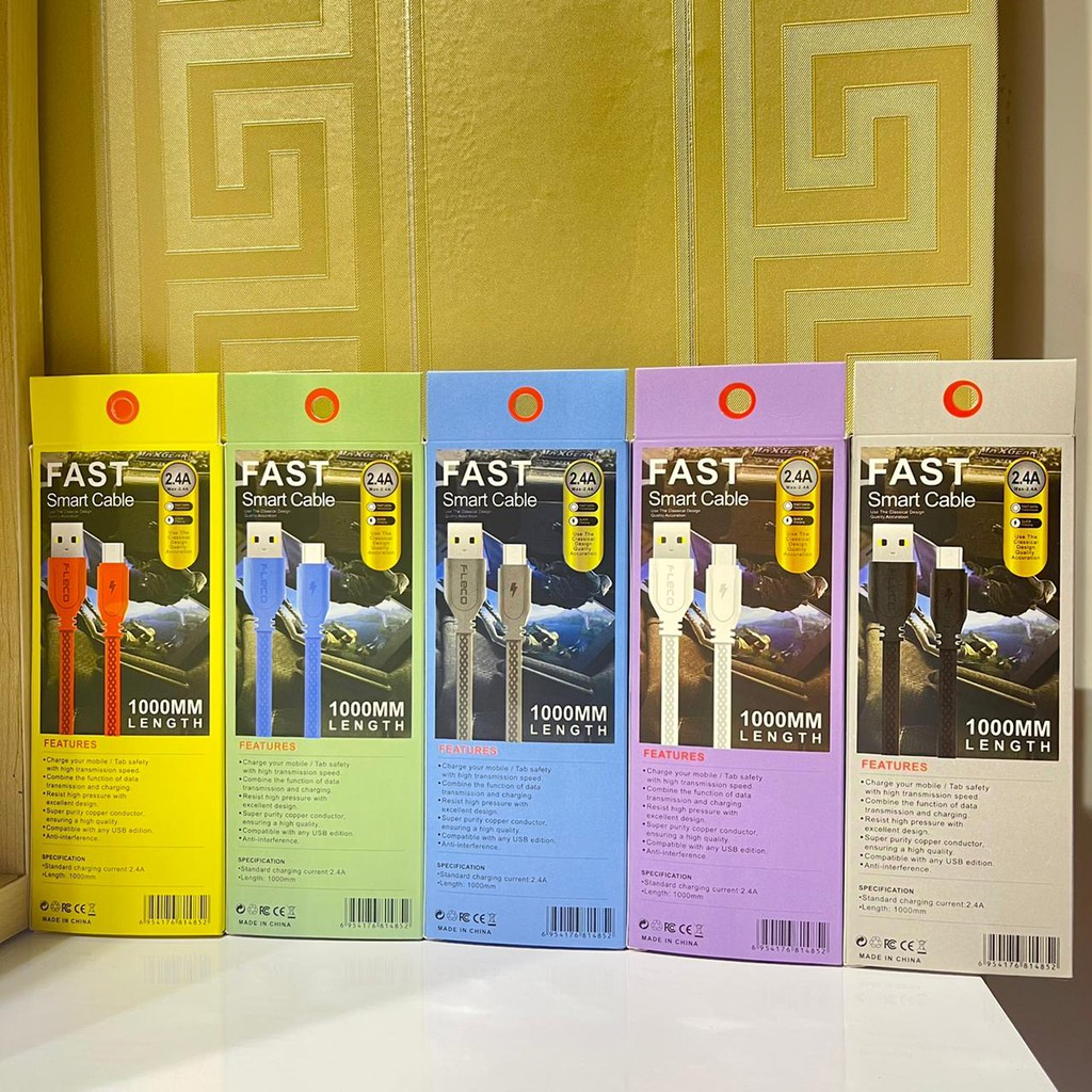 PROMO~Kabel Data fleco PD-100 Android MICRO-USB TYPE-C IPH Fast Charging Data Cable Charger 1 meter FLECO PB10