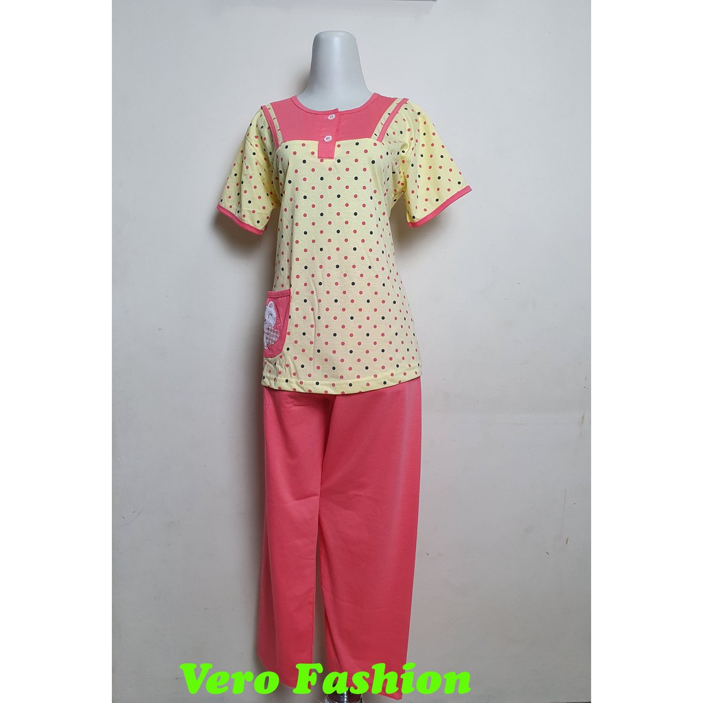 VERO FASHION BABY DOL PP AMRO LENGAN PENDEK CELANA PANJANG BUSUI PIYAMA BAJU TIDUR BABY DOLL WANITA