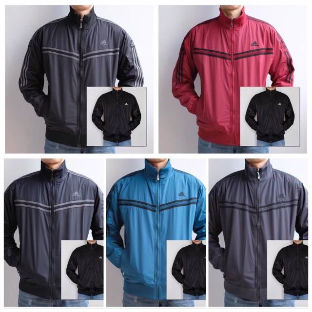 JAKET TRAINING PARASUT BB ADIDAS 8668 BOLAK BALIK MIDLAYER WATERPROOF GO IMPORT THAILAND