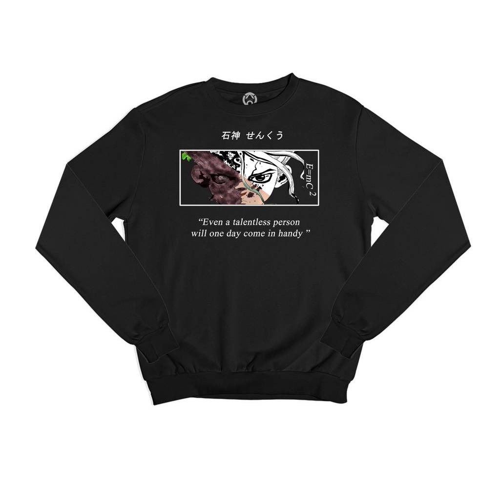 SWEATER ANIME DR. STONE QUOTE FLEECE UNISEX TEBAL MURAH TERBARU'