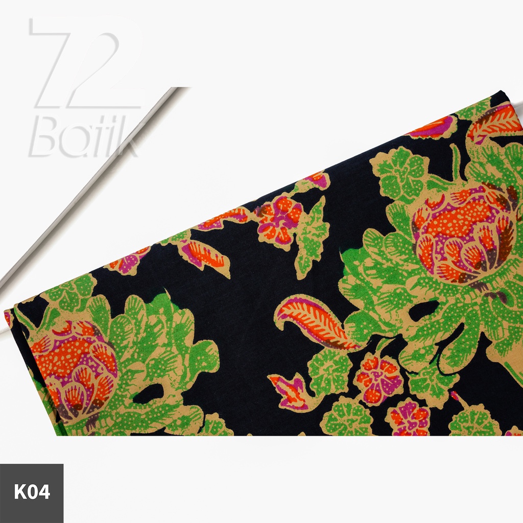 KAIN PANJANG BATIK Bahan Katun Motif Burung Warna Hitam Hijau Orange 726193 Cap 72 Jarik Jarit Samping Kebat Panjang Batik Katun Modern Premium Bahan Seragam Batik Pernikahan Kantor Keluarga Murah Kamen Jadi Batik Bali Lembaran