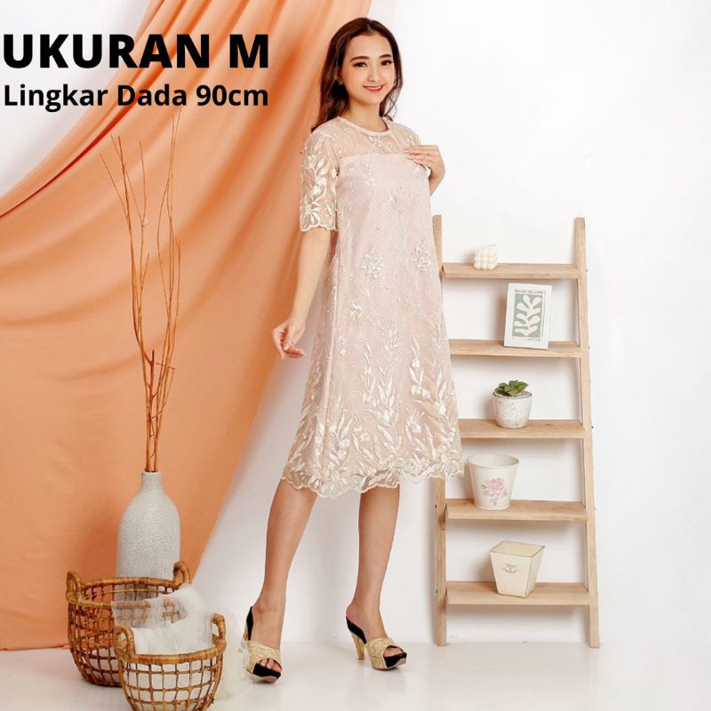 DRESS BRUKAT ALEA KONDANGAN SIZE M DRESS BRUKAT TILLE